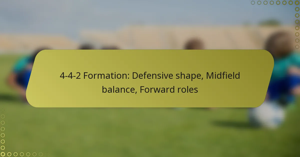 4-4-2 Formation: Defensive shape, Midfield balance, Forward roles
