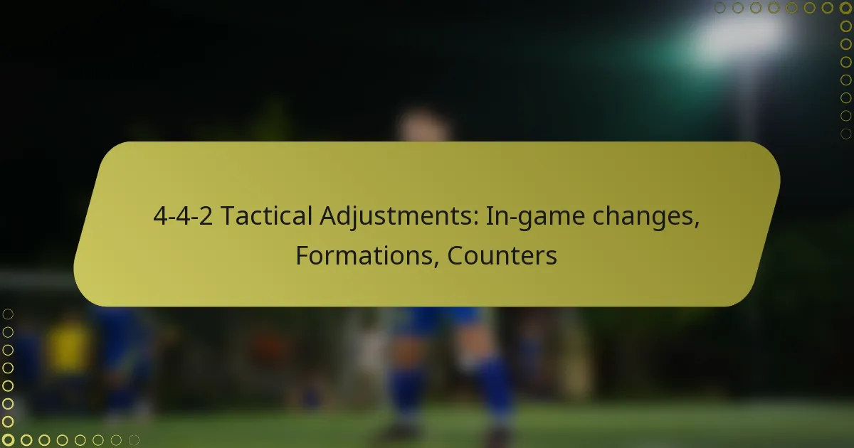 4-4-2 Tactical Adjustments: In-game changes, Formations, Counters