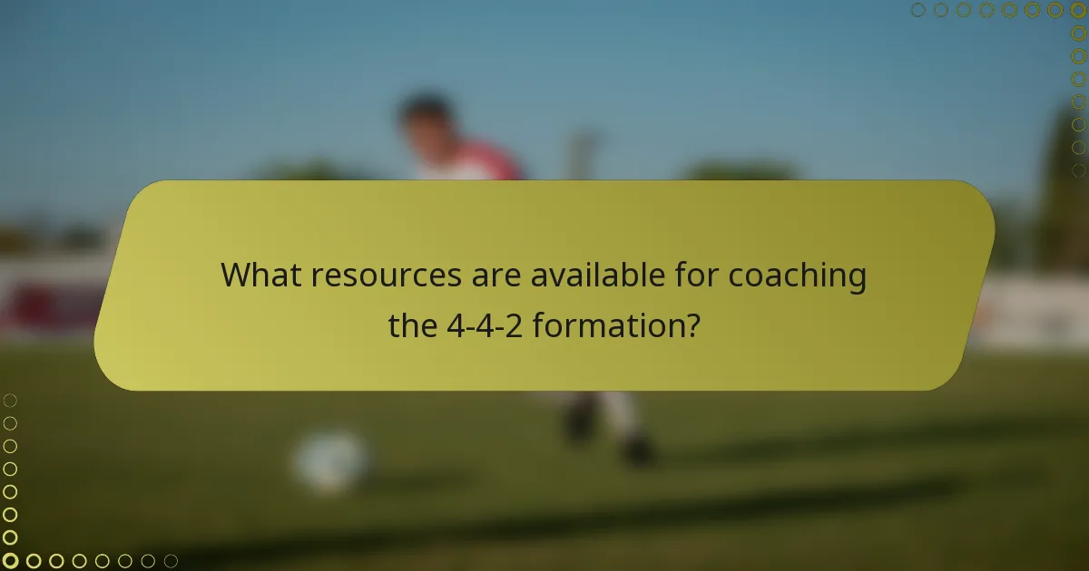 What resources are available for coaching the 4-4-2 formation?